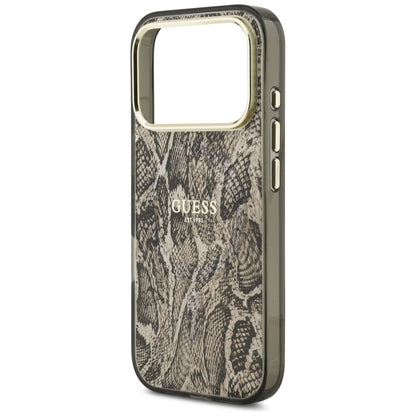 Husa MagSafe za Apple iPhone 17 Pro Max, Guess, Python uzorak, smeđa
