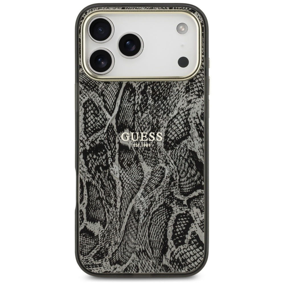 MagSafe torbica za Apple iPhone 17 Pro Max, Guess, Python uzorak, Crna