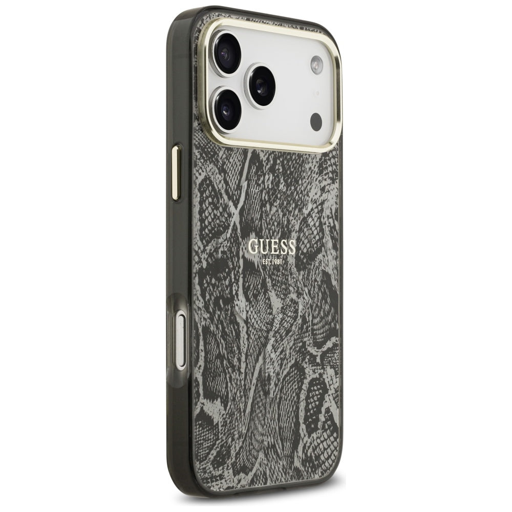 MagSafe torbica za Apple iPhone 17 Pro Max, Guess, Python uzorak, Crna