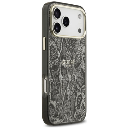 MagSafe torbica za Apple iPhone 17 Pro Max, Guess, Python uzorak, Crna