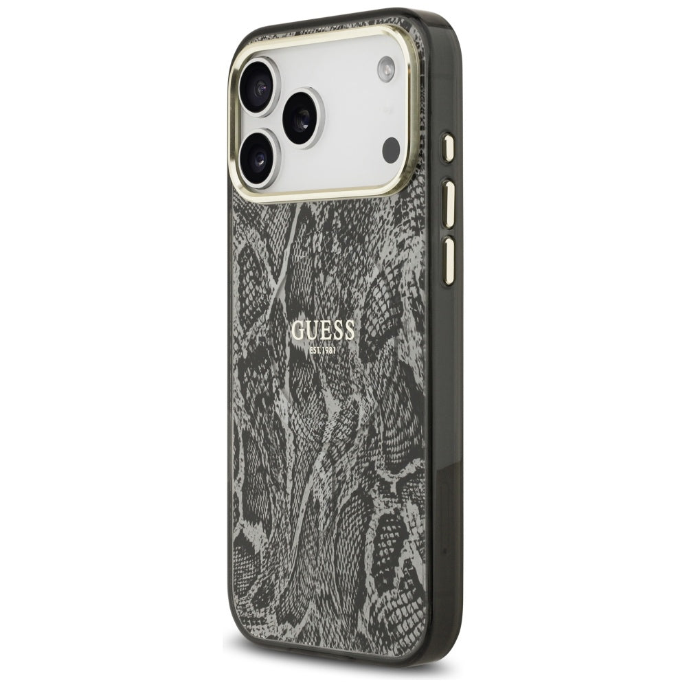 MagSafe torbica za Apple iPhone 17 Pro Max, Guess, Python uzorak, Crna