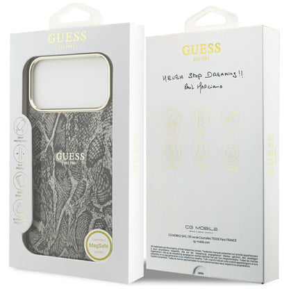 MagSafe torbica za Apple iPhone 17 Pro Max, Guess, Python uzorak, Crna