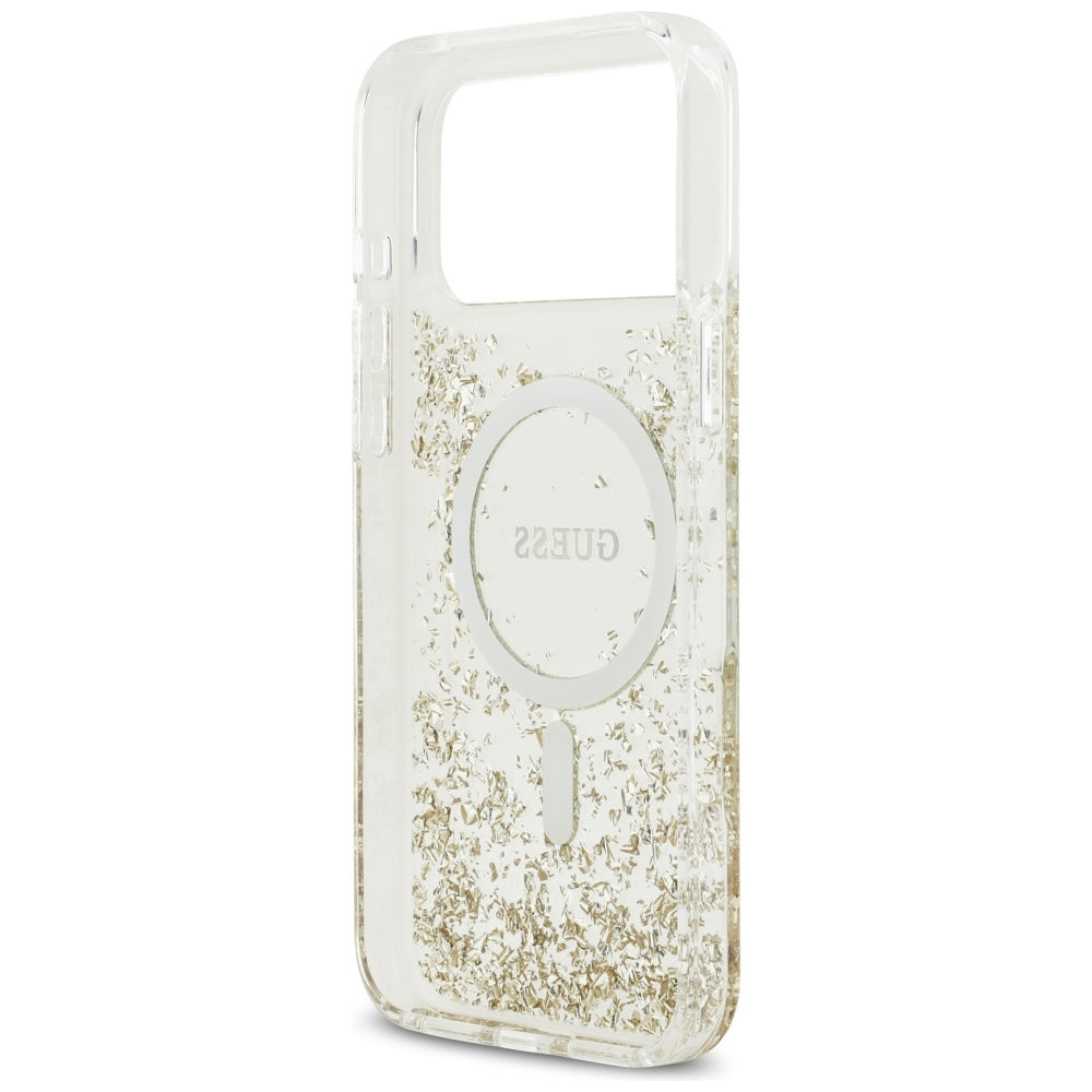 Futrola MagSafe za Apple iPhone 17 Pro Max, Guess, Resin Bottom Glitter, Zlatna