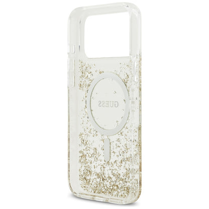 Futrola MagSafe za Apple iPhone 17 Pro Max, Guess, Resin Bottom Glitter, Zlatna