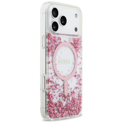 MagSafe futrola za Apple iPhone 17 Pro Max, Guess, Resin Bottom Glitter, Roza