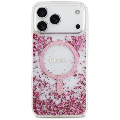 MagSafe futrola za Apple iPhone 17 Pro Max, Guess, Resin Bottom Glitter, Roza
