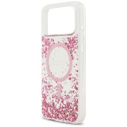 MagSafe futrola za Apple iPhone 17 Pro Max, Guess, Resin Bottom Glitter, Roza