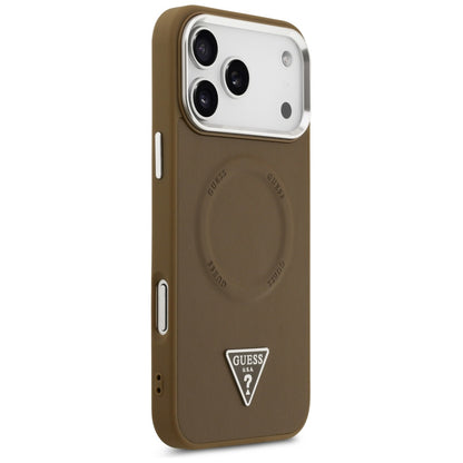 MagSafe futrola za Apple iPhone 17 Pro Max, Guess, Triangle Logo, Srebrno smeđa