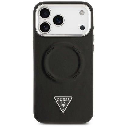 MagSafe futrola za Apple iPhone 17 Pro Max, Guess, Triangle Logo, Crno Srebrna