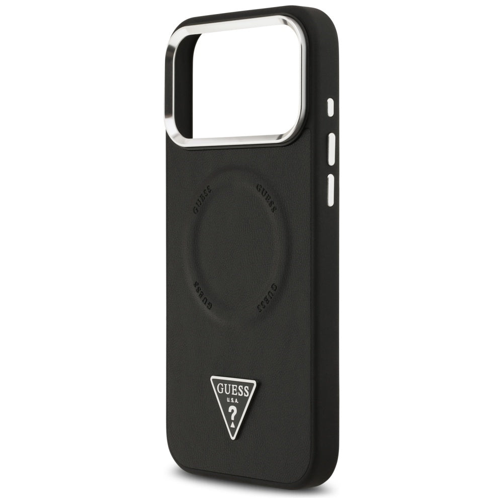 MagSafe futrola za Apple iPhone 17 Pro Max, Guess, Triangle Logo, Crno Srebrna