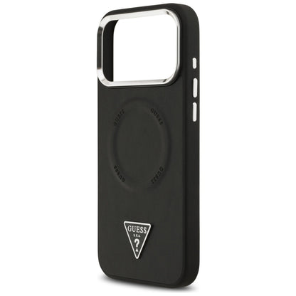 MagSafe futrola za Apple iPhone 17 Pro Max, Guess, Triangle Logo, Crno Srebrna