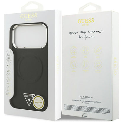 MagSafe futrola za Apple iPhone 17 Pro Max, Guess, Triangle Logo, Crno Srebrna