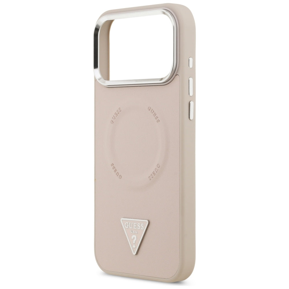MagSafe futrola za Apple iPhone 17 Pro Max, Guess, Triangle Logo, Roza Srebrna