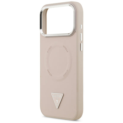 MagSafe futrola za Apple iPhone 17 Pro Max, Guess, Triangle Logo, Roza Srebrna