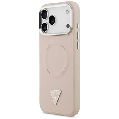 MagSafe futrola za Apple iPhone 17 Pro Max, Guess, Triangle Logo, Roza Srebrna