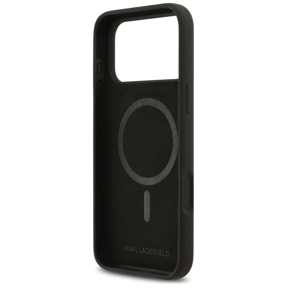 Futrola MagSafe za Apple iPhone 17 Pro Max, Karl Lagerfeld, Heart Sign Logo, Crna