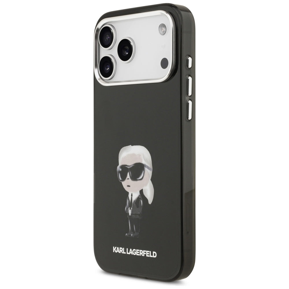 Futrola MagSafe za Apple iPhone 17 Pro Max, Karl Lagerfeld, IML Aquarelle Karl Ikonik, Crna