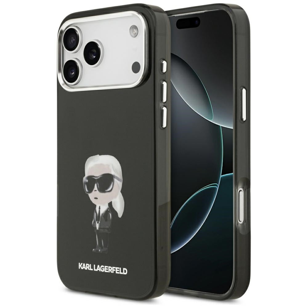 Futrola MagSafe za Apple iPhone 17 Pro Max, Karl Lagerfeld, IML Aquarelle Karl Ikonik, Crna