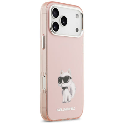 Futrola MagSafe za Apple iPhone 17 Pro Max, Karl Lagerfeld, IML Aquarelle Logo Choupette, Roza