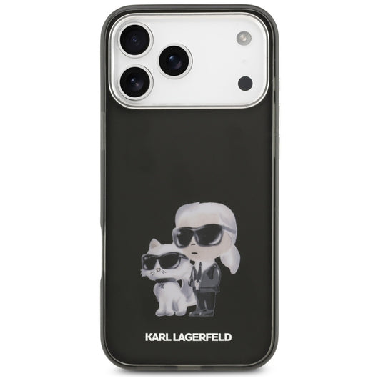 Futrola MagSafe za Apple iPhone 17 Pro Max, Karl Lagerfeld, IML Aquarelle Logo Karl & Choupette, Crna