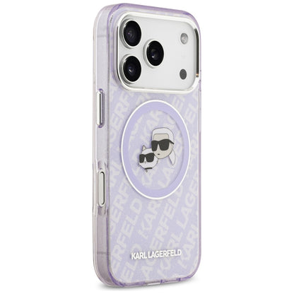 Futrola MagSafe za Apple iPhone 17 Pro Max, Karl Lagerfeld, IML Glitter Karl & Choupette`s Heads, Ljubičasta