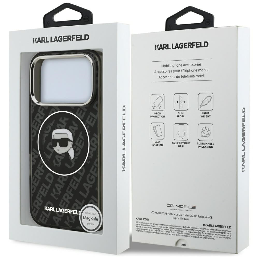 Futrola MagSafe za Apple iPhone 17 Pro Max, Karl Lagerfeld, IML Karl`s Head, Crna