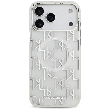 Futrola MagSafe za Apple iPhone 17 Pro Max, Karl Lagerfeld, IML KL Monogram, Bijela