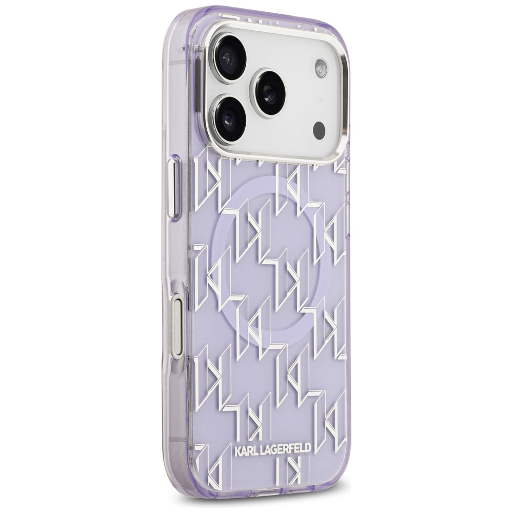 Futrola MagSafe za Apple iPhone 17 Pro Max, Karl Lagerfeld, IML KL Monogram, Ljubičasta