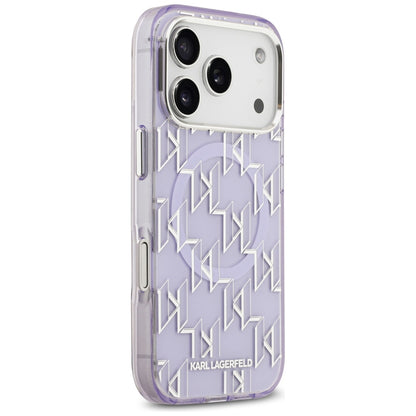 Futrola MagSafe za Apple iPhone 17 Pro Max, Karl Lagerfeld, IML KL Monogram, Ljubičasta