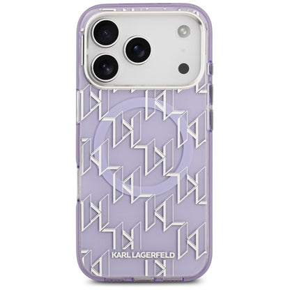 Futrola MagSafe za Apple iPhone 17 Pro Max, Karl Lagerfeld, IML KL Monogram, Ljubičasta