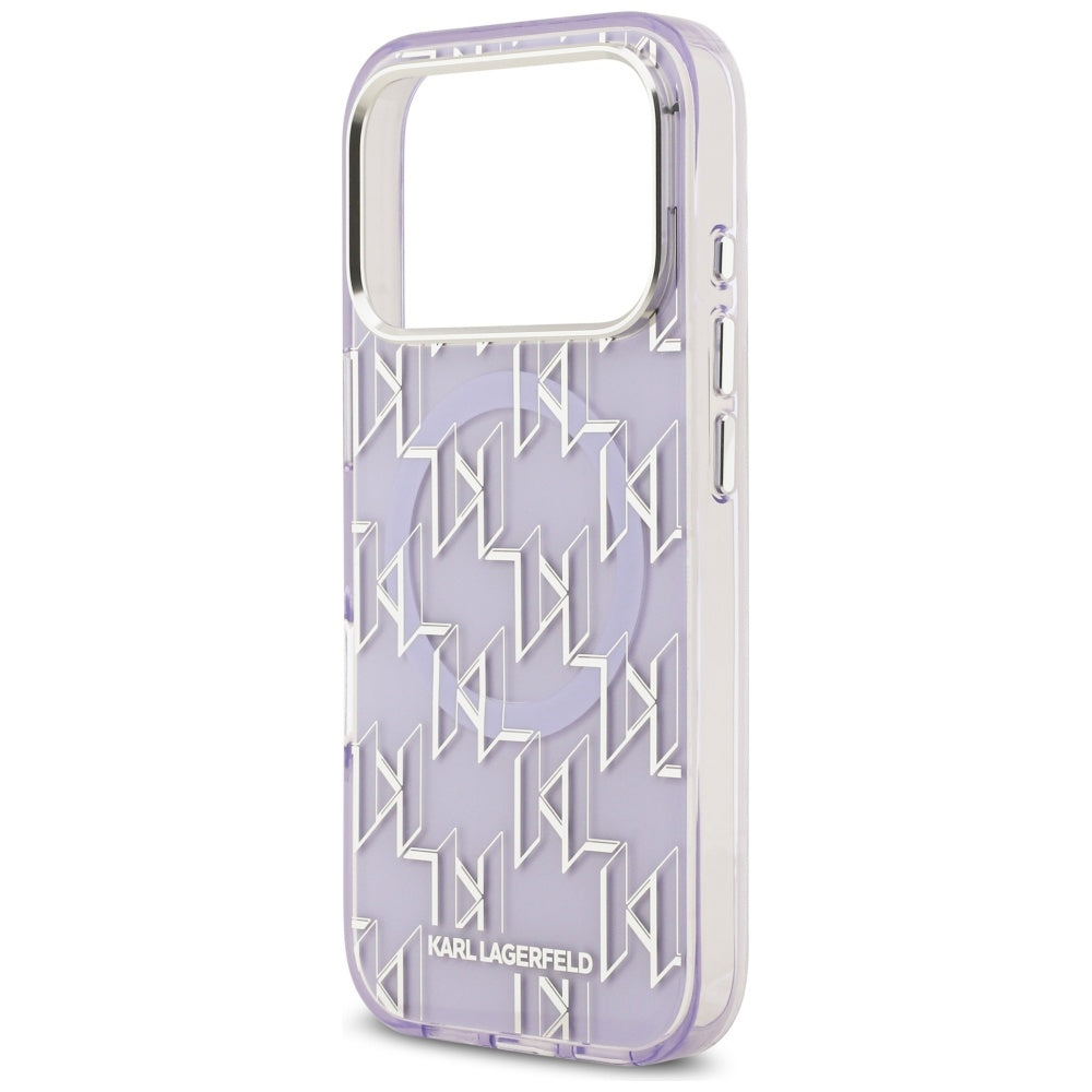 Futrola MagSafe za Apple iPhone 17 Pro Max, Karl Lagerfeld, IML KL Monogram, Ljubičasta