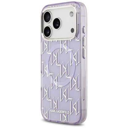 Futrola MagSafe za Apple iPhone 17 Pro Max, Karl Lagerfeld, IML KL Monogram, Ljubičasta