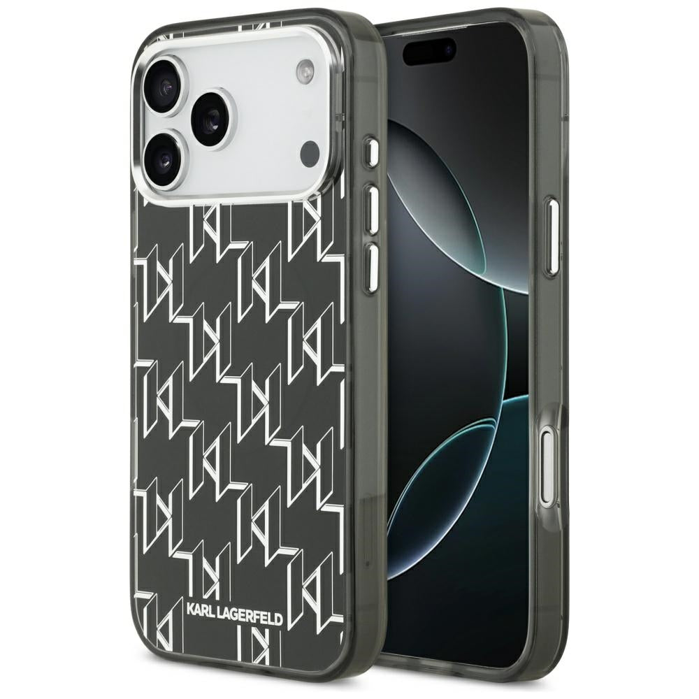 Futrola MagSafe za Apple iPhone 17 Pro Max, Karl Lagerfeld, IML KL Monogram, Crna