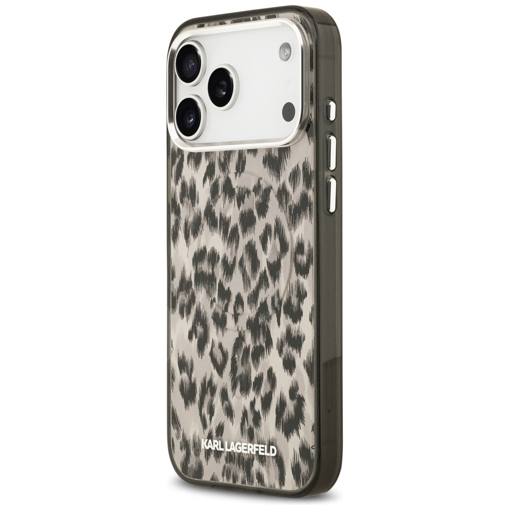 Futrola MagSafe za Apple iPhone 17 Pro Max, Karl Lagerfeld, IML Leopard uzorak, Smeđa