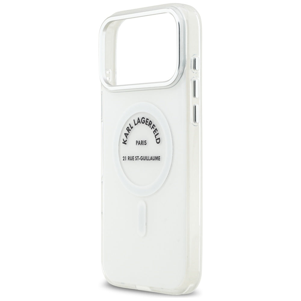 Futrola MagSafe za Apple iPhone 17 Pro Max, Karl Lagerfeld, IML Logo RSG, Prozirna