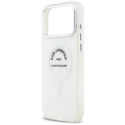 Futrola MagSafe za Apple iPhone 17 Pro Max, Karl Lagerfeld, IML Logo RSG, Prozirna