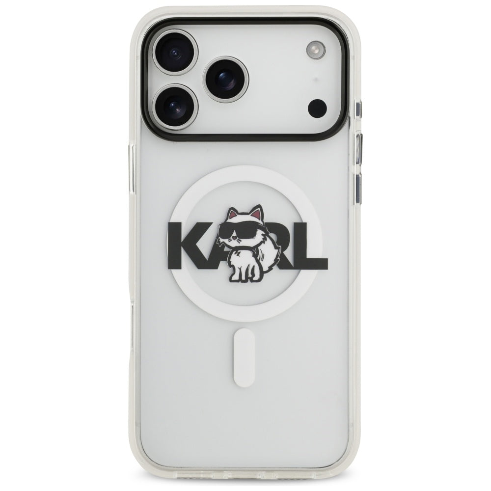 Futrola MagSafe za Apple iPhone 17 Pro Max, Karl Lagerfeld, IML Sketch Logo Choupette, Prozirna