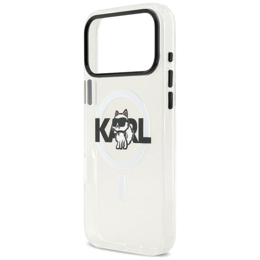 Futrola MagSafe za Apple iPhone 17 Pro Max, Karl Lagerfeld, IML Sketch Logo Choupette, Prozirna