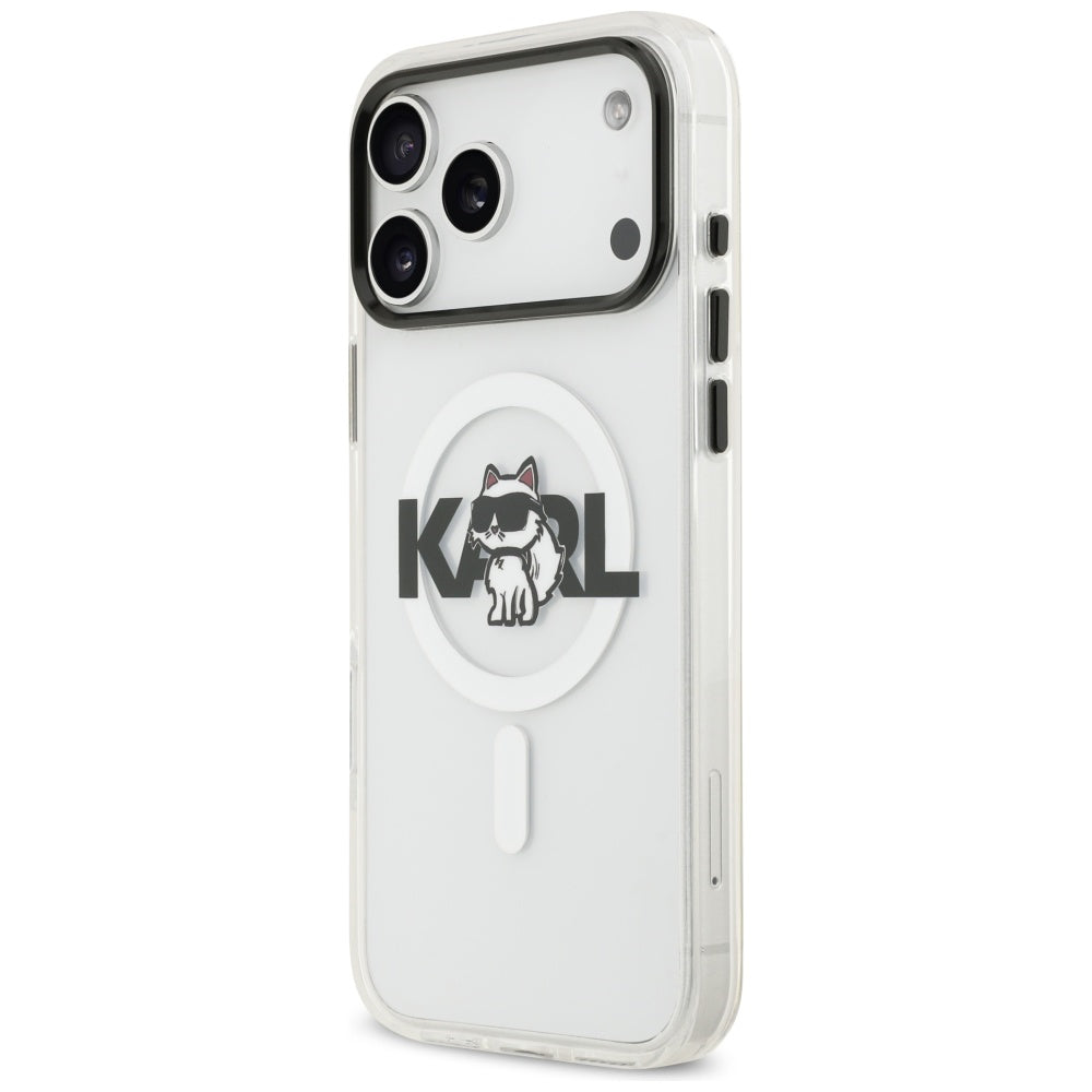 Futrola MagSafe za Apple iPhone 17 Pro Max, Karl Lagerfeld, IML Sketch Logo Choupette, Prozirna