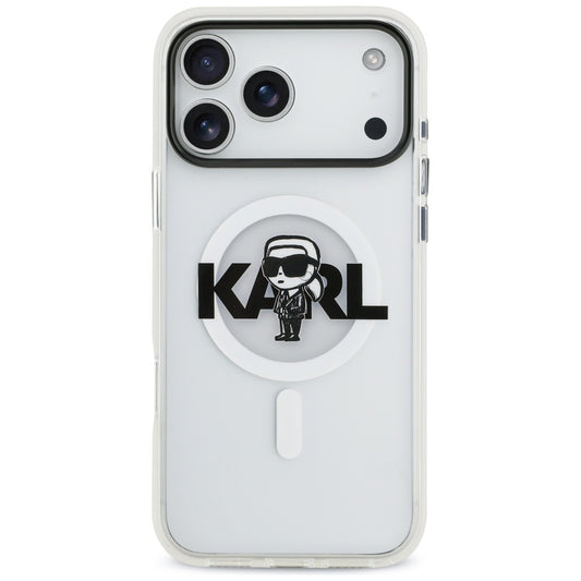 Futrola MagSafe za Apple iPhone 17 Pro Max, Karl Lagerfeld, IML Sketch Logo Karl, Prozirna