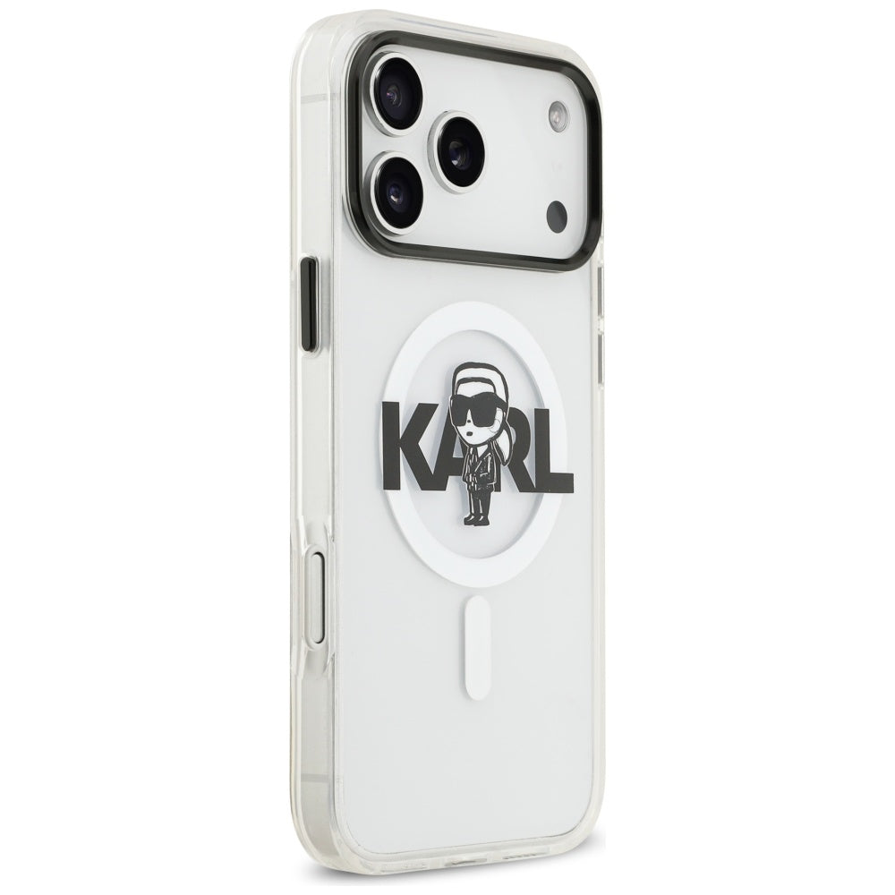 Futrola MagSafe za Apple iPhone 17 Pro Max, Karl Lagerfeld, IML Sketch Logo Karl, Prozirna