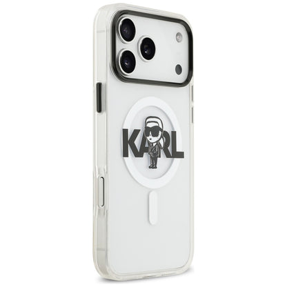 Futrola MagSafe za Apple iPhone 17 Pro Max, Karl Lagerfeld, IML Sketch Logo Karl, Prozirna