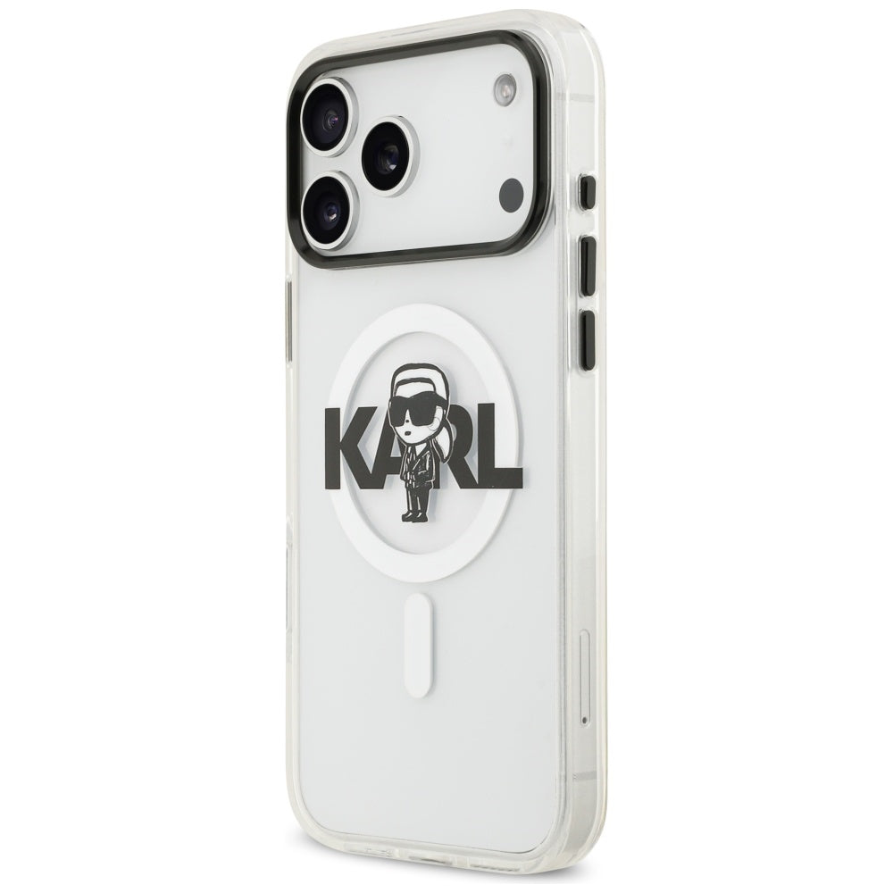 Futrola MagSafe za Apple iPhone 17 Pro Max, Karl Lagerfeld, IML Sketch Logo Karl, Prozirna