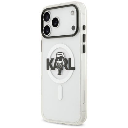 Futrola MagSafe za Apple iPhone 17 Pro Max, Karl Lagerfeld, IML Sketch Logo Karl, Prozirna