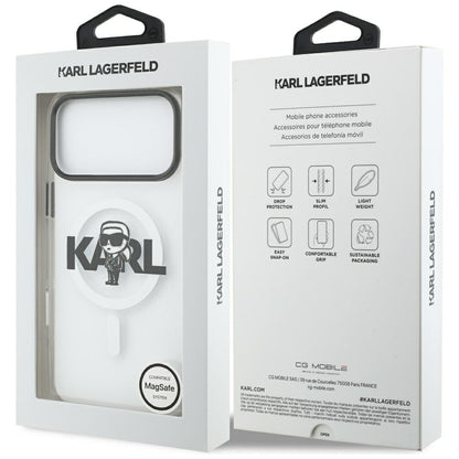 Futrola MagSafe za Apple iPhone 17 Pro Max, Karl Lagerfeld, IML Sketch Logo Karl, Prozirna