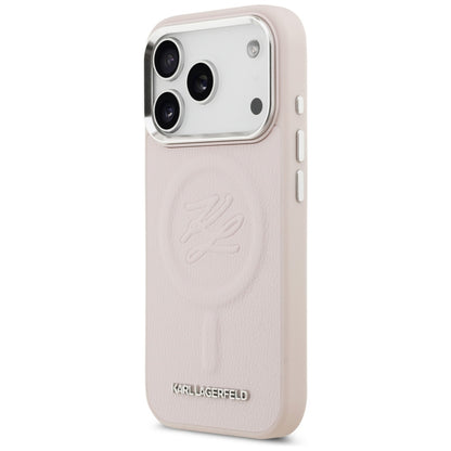 Futrola MagSafe za Apple iPhone 17 Pro Max, Karl Lagerfeld, Initial & Metal Logo, Roza