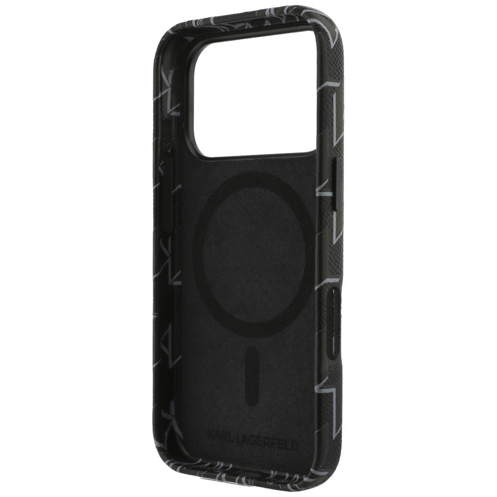 Futrola MagSafe za Apple iPhone 17 Pro Max, Karl Lagerfeld, KL Monogram Logo, Crna