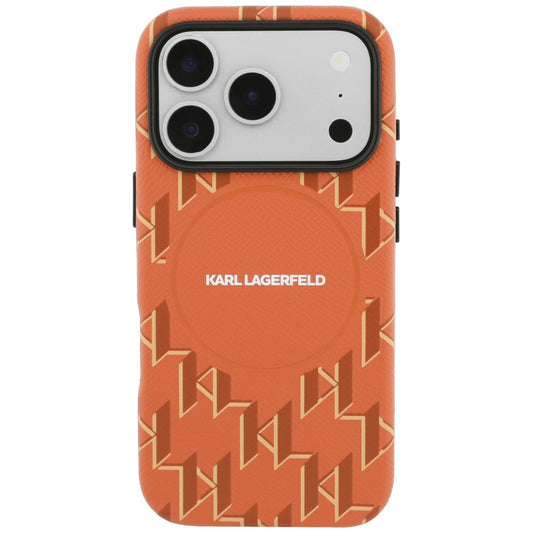 Futrola MagSafe za Apple iPhone 17 Pro Max, Karl Lagerfeld, KL Monogram Logo, Narančasta