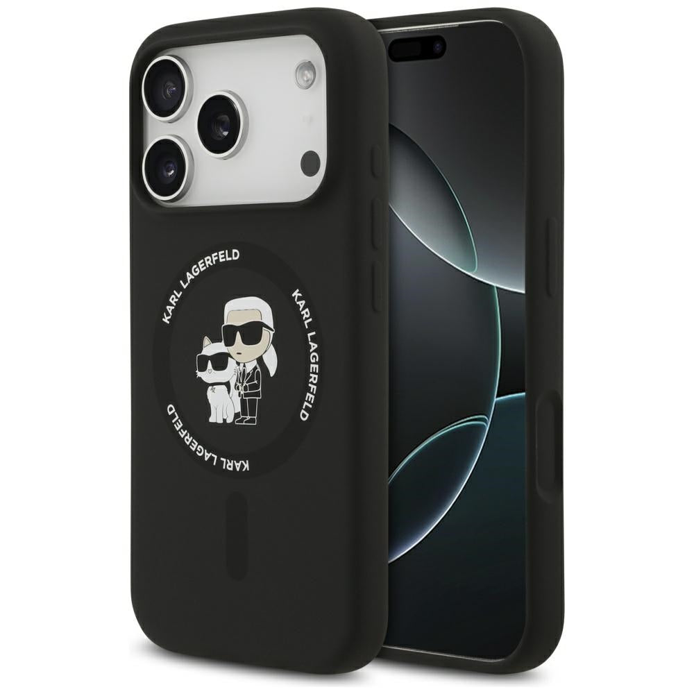 Futrola MagSafe za Apple iPhone 17 Pro Max, Karl Lagerfeld, Ring Karl & Choupette, Crna