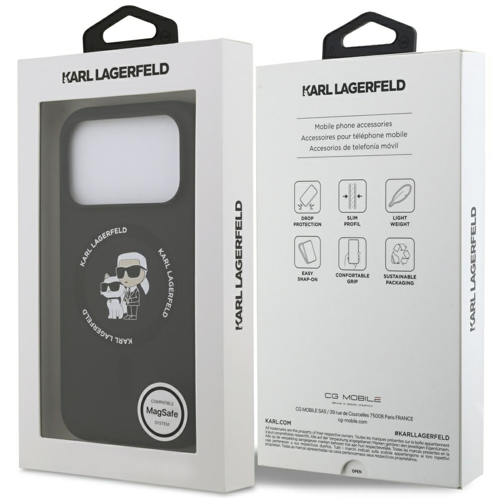 Futrola MagSafe za Apple iPhone 17 Pro Max, Karl Lagerfeld, Ring Karl & Choupette, Crna